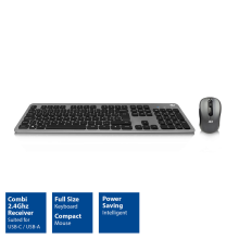 ACT Wireless Keyboard and Mouse set, USB-C/USB-A combi receiver (Azerty/BE layout)