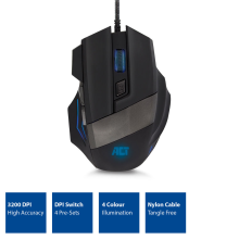 ACT Wired Gaming Mouse with illumination 3200 dpi